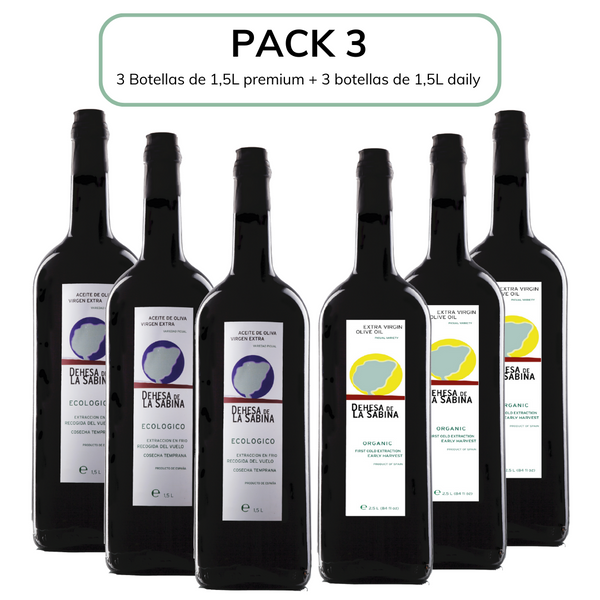 PACKS ECOLOGICAL EVOO: PREMIUM + DAILY