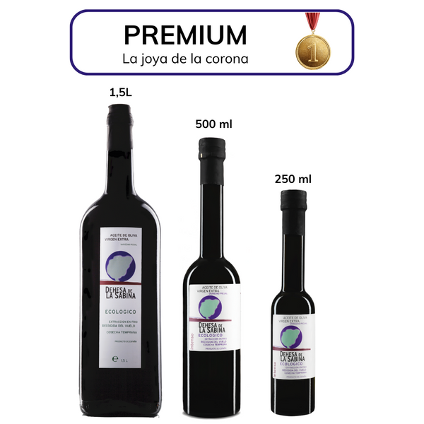 PREMIUM ECOLOGICAL EVOO. PICUAL VARIETY. COLD EXTRACTION 17º